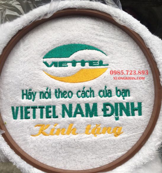 Khăn bông quà tặng thêu logo viettel cao cấp 2 Khăn bông quà tặng thêu logo viettel cao cấp